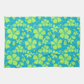 HAWAIIAN HULA (HIBISCUS) TEAL LIME GESCHIRRTUCH (Horizontal)