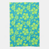 HAWAIIAN HULA (HIBISCUS) TEAL LIME GESCHIRRTUCH (Vertikal)