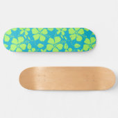 HAWAIIAN HULA (HIBISCUS) TEAL LIME SKATEBOARD (Horizontal)