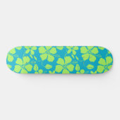 HAWAIIAN HULA (HIBISCUS) TEAL LIME SKATEBOARD (Horizontal)