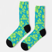 HAWAIIAN HULA (HIBISCUS) TEAL LIME SOCKEN (Linkes Detail)