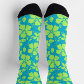HAWAIIAN HULA (HIBISCUS) TEAL LIME SOCKEN (Oben)