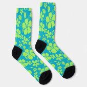 HAWAIIAN HULA (HIBISCUS) TEAL LIME SOCKEN (Rechts)