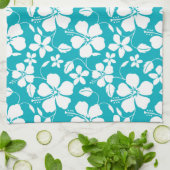 HAWAIIAN HULA (HIBISKUS) AQUAMARIN GESCHIRRTUCH (Gefaltet)