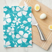 HAWAIIAN HULA (HIBISKUS) AQUAMARIN GESCHIRRTUCH (Viertel Falte)