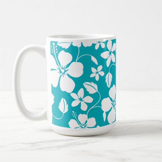 HAWAIIAN HULA (HIBISKUS) AQUAMARIN KAFFEETASSE (Links)