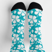 HAWAIIAN HULA (HIBISKUS) AQUAMARIN SOCKEN (Oben)