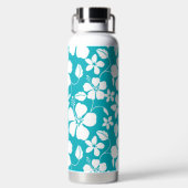 HAWAIIAN HULA (HIBISKUS) AQUAMARINE WASSERFLASCHE TRINKFLASCHE (Rückseite)