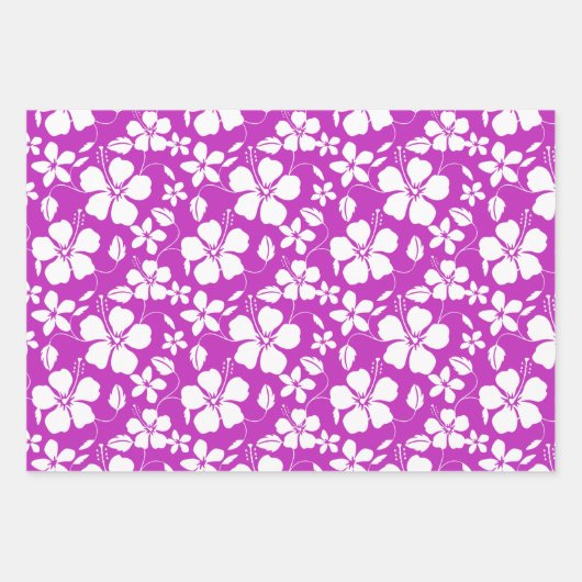 HAWAIIAN HULA (HIBISKUS) BERRY GESCHENKPAPIER SET (Vorderseite 3)
