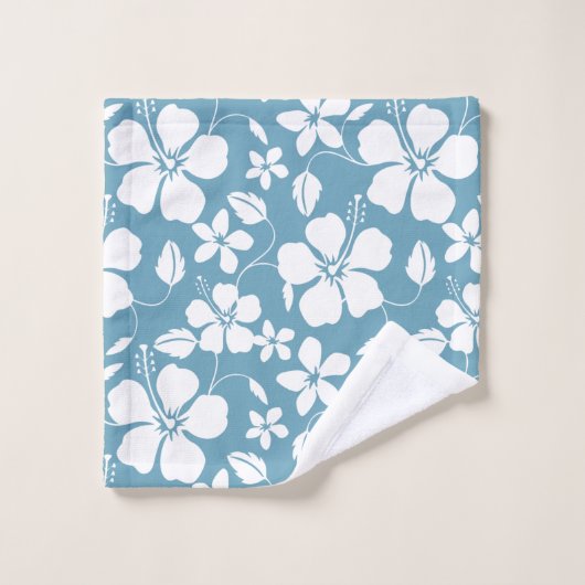 HAWAIIAN HULA (HIBISKUS) BLAUE BATH TOWEL SET (Waschlappen)