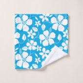 HAWAIIAN HULA (HIBISKUS) BLAUE BATH TOWEL SET (Waschlappen)