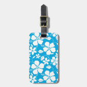 HAWAIIAN HULA (HIBISKUS) BLAUE LUGGAGE TAG GEPÄCKANHÄNGER (Vorderseite vertikal)