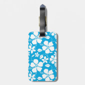 HAWAIIAN HULA (HIBISKUS) BLAUE LUGGAGE TAG GEPÄCKANHÄNGER (Rückseite vertikal)