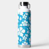 HAWAIIAN HULA (HIBISKUS) BLAUE WASSERFLASCHE TRINKFLASCHE (Vorderseite)