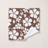 HAWAIIAN HULA (HIBISKUS) BROWN BAD TOWEL SET (Waschlappen)