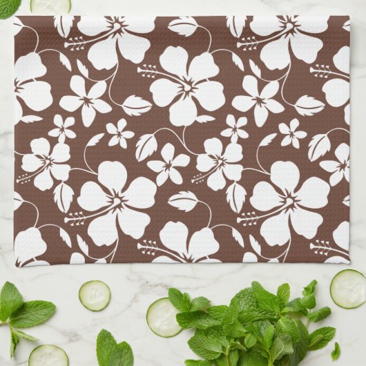HAWAIIAN HULA (HIBISKUS) BROWN GESCHIRRTUCH (Gefaltet)