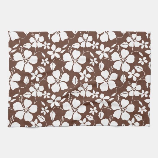 HAWAIIAN HULA (HIBISKUS) BROWN GESCHIRRTUCH (Horizontal)