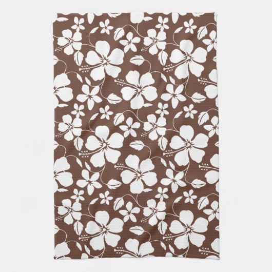 HAWAIIAN HULA (HIBISKUS) BROWN GESCHIRRTUCH (Vertikal)