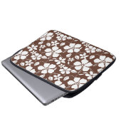 HAWAIIAN HULA (HIBISKUS) BROWN LAPTOPSCHUTZHÜLLE (Vorne Knopf)
