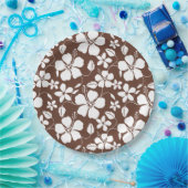 HAWAIIAN HULA (HIBISKUS) BROWN PAPPTELLER (Party)