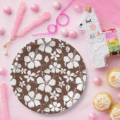 HAWAIIAN HULA (HIBISKUS) BROWN PAPPTELLER (Party)