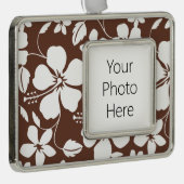 HAWAIIAN HULA (HIBISKUS) BROWN Rahmen-Ornament SILBER (Rechts)