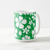 HAWAIIAN HULA (HIBISKUS) GRÜNE KAFFEETASSE (VorderseiteRechts)