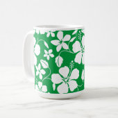 HAWAIIAN HULA (HIBISKUS) GRÜNE KAFFEETASSE (Vorderseite Links)