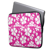 HAWAIIAN HULA (HIBISKUS) HITZPINK LAPTOPSCHUTZHÜLLE (Vorderseite Links)