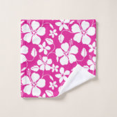 HAWAIIAN HULA (HIBISKUS) HOT PINK BATH TOWEL SET (Waschlappen)