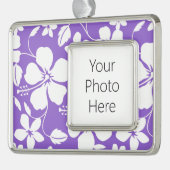 HAWAIIAN HULA (HIBISKUS) LICHT LILA Rahmen-Ornament SILBER (Links)