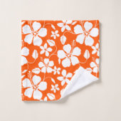 HAWAIIAN HULA (HIBISKUS) LIGHT ORANGE BADHANDTUCH SET (Waschlappen)