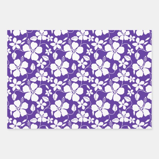 HAWAIIAN HULA (HIBISKUS) LILA GESCHENKPAPIER SET (Vorderseite 3)