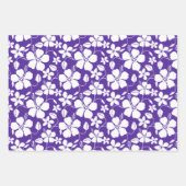 HAWAIIAN HULA (HIBISKUS) LILA GESCHENKPAPIER SET (Vorderseite)