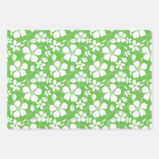 HAWAIIAN HULA (HIBISKUS) LIMON GESCHENKPAPIER SET (Vorderseite 2)
