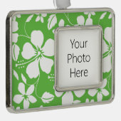 HAWAIIAN HULA (HIBISKUS) LIMON Rahmen-Ornament SILBER (Rechts)