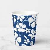 HAWAIIAN HULA (HIBISKUS) NAVY BLUE PAPPBECHER (Links)