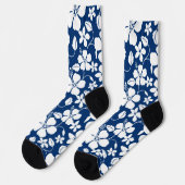 HAWAIIAN HULA (HIBISKUS) NAVY BLUE SOCKEN (Linkes Detail)