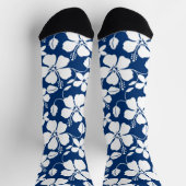 HAWAIIAN HULA (HIBISKUS) NAVY BLUE SOCKEN (Oben)