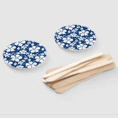 HAWAIIAN HULA (HIBISKUS) NAVY FÄCHER (Non-assembled)