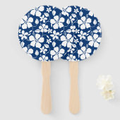 HAWAIIAN HULA (HIBISKUS) NAVY FÄCHER (Vorne und Hinten)