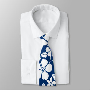 HAWAIIAN HULA (HIBISKUS) NAVY KRAWATTE