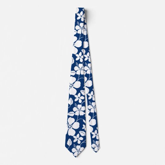 HAWAIIAN HULA (HIBISKUS) NAVY KRAWATTE (Vorderseite)