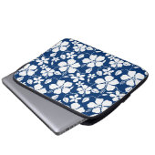 HAWAIIAN HULA (HIBISKUS) NAVY LAPTOPSCHUTZHÜLLE (Vorne Knopf)