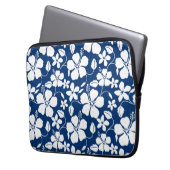 HAWAIIAN HULA (HIBISKUS) NAVY LAPTOPSCHUTZHÜLLE (Vorderseite Links)