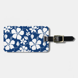 HAWAIIAN HULA (HIBISKUS) NAVY LUGGAGE TAG GEPÄCKANHÄNGER