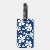 HAWAIIAN HULA (HIBISKUS) NAVY LUGGAGE TAG GEPÄCKANHÄNGER (Rückseite vertikal)
