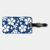 HAWAIIAN HULA (HIBISKUS) NAVY LUGGAGE TAG GEPÄCKANHÄNGER (Rückseite horizontal)
