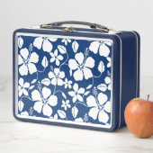 HAWAIIAN HULA (HIBISKUS) NAVY METALL BROTDOSE (Beispiel)