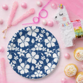 HAWAIIAN HULA (HIBISKUS) NAVY PAPPTELLER (Party)